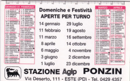 Calendarietto - AGIP - Stazione Di Servizio - Ponzin - Este - Padova - Anno 2001 - Tamaño Pequeño : 2001-...