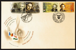 2006 Joint Romania And Hungary, OFFICIAL MIXED FDC 2+2 STAMPS: Composers - Emissions Communes