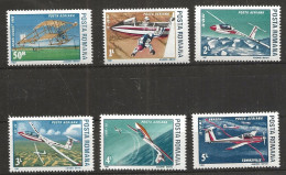 Romania 1987 Planes, Glicers: Henri August, IS-28 B2, IS-29 D2, IS-32, IAR-35, IS-28 M2,  Mi   4353 - 4358   MNH(**) - Unused Stamps