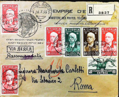 ITALIA - COLONIE -  ETIOPIA + ERITREA Lettera Da ADDIS ABEBA Del 1936. GEMELLI - S6177 - Etiopía