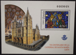 España Spain  2003 Vidrieras Catedral León  Mi BL119  Yv BF118  Edi 4020  Nuevo New MNH ** - Glasses & Stained-Glasses