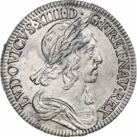 France, Louis XIII, 1/4 Ecu, 1643, Paris, Point, Argent, TTB+, Gadoury:48 - 1610-1643 Ludwig XIII. Der Gerechte