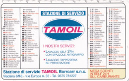Calendarietto - TAMOLIl - Stazione Di Servizio -borrcarr S.b.n. - Viadana - Mantova - Anno - Petit Format : 2001-...