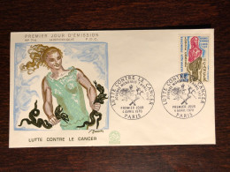 FRANCE FDC COVER 1970 YEAR ONCOLOGY CANCER HEALTH MEDICINE STAMPS - Covers & Documents