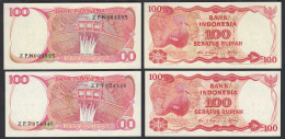 INDONESIEN - INDONESIA 2 Stück á 100 RUPIAH Banknote 1984 Pick UNC (1)   (28482 - Other - Asia