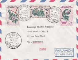 CENTRAFRICAINE-1968-Lettre BAMBARI Pour MONTESSON-78 (France)-timbres ( Protection Des Végétaux ) Sur Lettre.....cachets - Zentralafrik. Republik