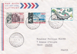 CENTRAFRICAINE-1974-Lettre BANGASSOU  Pour CHATOU -78 (France)-timbres Divers Sur Lettre.....cachets - Zentralafrik. Republik
