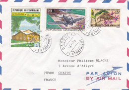 CENTRAFRICAINE-1973--Lettre BANGUI  Pour CHATOU -78 (France) - Timbre Divers  Seul Sur Lettre.....cachets - Zentralafrik. Republik