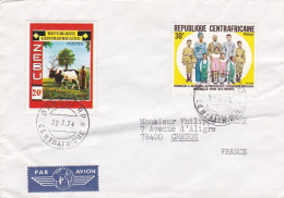 CENTRAFRICAINE-1974--Lettre BANGUI  Pour CHATOU -78 (France) - Timbre Divers  Seul Sur Lettre.....cachets - Central African Republic