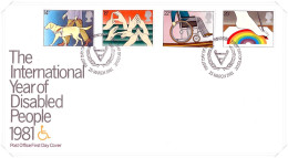 1981 Disabled People Unaddressed FDC Tt (2) - 1981-1990 Em. Décimales