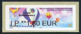 LISA De 2023 - "LETTRE INT. IP ** 1,80 EUR - 35e MONTGOLFIADES - 96e CONGRES DE LA F.F.A.P." - 2010-... Vignette Illustrate