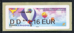 LISA De 2023 - "LETTRE VERTE. DD ** 1,16 EUR - 35e MONTGOLFIADES - 96e CONGRES DE LA F.F.A.P." - 2010-... Illustrated Franking Labels