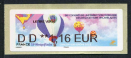 LISA De 2023 - "LETTRE VERTE. DD ** 1,16 EUR - 35e MONTGOLFIADES - 96e CONGRES DE LA F.F.A.P." - 2010-... Vignettes Illustrées