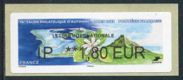 LISA De 2023 - "LETTRE INT. IP ** 1,80 EUR - 76e SALON PHIL. D'AUTOMNE PARIS 2023 - POLYNESIE FRANCAISE" - 2010-... Illustrated Franking Labels