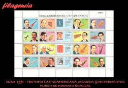 CUBA MINT. 1991-18 HISTORIA LATINOAMERICANA. V CENTENARIO DESCUBRIMIENTO DE AMÉRICA. MÚSICOS. MINIPLIEGO - Ongebruikt