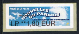 LISA De 2023 - "LETTRE INT. IP ** 1,80 EUR - MUSEE DE LA POSTE - NOUVELLES DU PARADIS" - 2010-... Abgebildete Automatenmarke