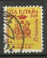 SPAIN Spanien Espana 1930ies Civil War Local Charity Vignette Ayuntamiento CADIZ Comedores Municipales O - Viñetas De La Guerra Civil