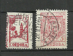 SPAIN Spanien Espana 1930ies Civil War Guerra Civil Pro Beneficencia Cordoba  CORDOBA, 2 Stamps, O - Spanish Civil War Labels