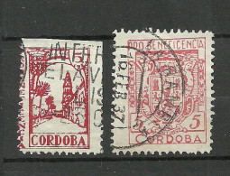 SPAIN Spanien Espana 1930ies Civil War Guerra Civil Pro Beneficencia Cordoba  CORDOBA, 2 Stamps, O - Viñetas De La Guerra Civil