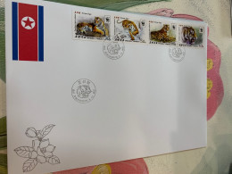 Korea Stamp Imperf 2017 Tiger MNH WWF FDC - Corée Du Nord