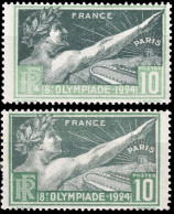 FRANCE - 1924 Yv.183 10c JO De PARIS - Deux Nuances - Neuf* TB - Unused Stamps
