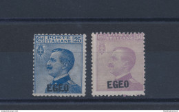 1912 EGEO , Francobolli D'Italia Del 1908 Soprastampati EGEO, N° 1/2 ,  2 Valor - Egée