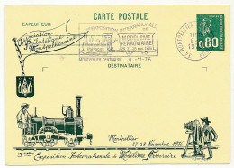 FRANCE - Entier Repiqué 0,80 Bequet - 3eme Expo Internationale De Modélisme Ferroviaire - Montpellier 8/11/1976 (OMEC) - Eisenbahnen