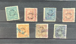 EL)1917 CUBA, 9 STAMPS WITH NATIONAL STAMP OVERLOAD, USED - Usados