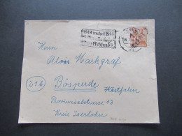 SBZ Bezirkshandstempel Aufdruck 16 Erfurt Mi.Nr.174 Mit MS Erfurt 1848 Mahnt 1948 Kulturelle Einheit Deutschlands - Covers & Documents