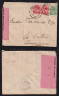 South Africa 1916 Censor Cover JOHANNESBURG X ST GALLEN Switzerland - Storia Postale