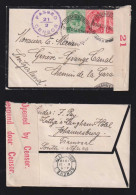 South Africa 1917 Censor Cover JOHANNESBURg X GENEVA Switzerland - Storia Postale