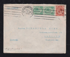 South Africa 1921 Cover 1½d + 2x ½d  JOHANNESBURG X LEIPZIG Germany - Briefe U. Dokumente