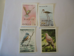 BARBUDA  ANTIGUA OVERPRINT    MNH  STAMPS  SET 4  BIRD BIRDS  1980 - Anatre
