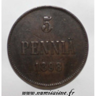 FINLANDE - KM 15 - 5 PENNIA 1898 - NICOLAS II - TTB - Finlandia