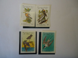 BARBUDA      MNH  STAMPS  SET 4  BIRD BIRDS  1985 AUDUBON - Patos