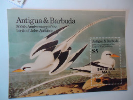 BARBUDA    MNH   STAMPS  BIRD BIRDS SHEET 1985 AUDUBON - Patos