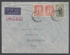 SIAM. 1947 (8 Sept) BKK / GPO - USA. Air Violet Cachet Per PAA (xxx) VF Short Lived. - Siam