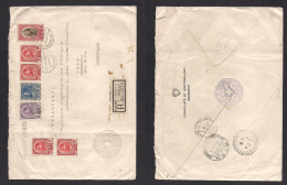 SIAM. 1946 (17 Oct) BKK - Nyon, Switzerland (27 Nov) Swiss Consulate Mial. Registered Air Multifkd Envelope High Rate Tr - Siam