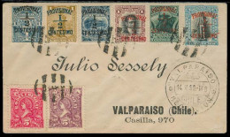 URUGUAY. 1899. Montevideo (A) - Chile. Provisional Issue 6 Diff Values Ovptd + Arrival Cds Alongside. XF. - Uruguay