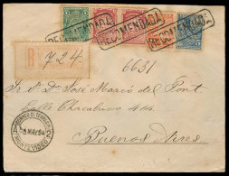 URUGUAY. 1894. Montevideo - Argentina / Bs As. Registered Cuatricolor Fkd Env. Lovely Item. - Uruguay