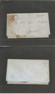 URUGUAY. 1863 (11 Enero) Durasno - Montevideo. EL Full Text Fkd 60c Lilac Thick Print Full Margins Tied Oval Cancel. Fin - Uruguay