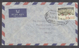 U.A.E.. 1963 (14 Nov).Trucial States. Dubai - Sweden. Red Cross Cent Issue Air Fkd Env. V Scarce. - Otros & Sin Clasificación