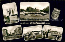 73701398 Muelheim Ruhr Blumenuhr Am Wasserbahnhof Ruhrbruecke Stadthalle Friedri - Muelheim A. D. Ruhr