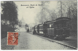 BONSECOURS : Tramway Route De Condé Et L'église - Belle Animation - 1908 - Péruwelz