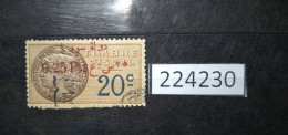 224230; French Colonies; Syria; Revenue French Stamps 0.25P/20c; Ovpt Etat De Syrie In Red; USED - Used Stamps