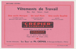 Buvard 20.9 X 13.4 Vêtements De Travail CREPIER à St Georges (Rhône) - Textilos & Vestidos