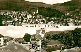 73699333 Eiserfeld Siegen Panorama Ortsmitte Freibad Wappen  - Siegen