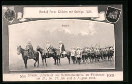 Künstler-AK Fürstenau, 250 Jähr. Jubelfeier Des Schützenvereins 1908, Bischof Franz Wilhelm Mit Gefolge 1628  - Hunting