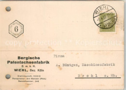 73699219 Wiehl Oberbergischer Kreis Bergische Patentachsenfabrik Geschaeftskorre - Wiehl