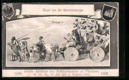 Künstler-AK Fürstenau, 250 Jähr. Jubelfeier Des Schützenvereins 1908, Wagen Aus Der Germanengruppe, Gruppe 1  - Hunting